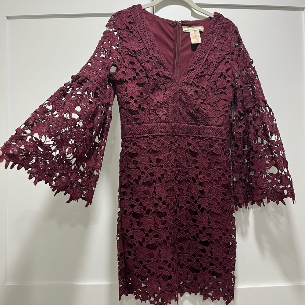 Flying Tomato Deep Red Crochet Dress